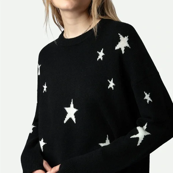Zadig & Voltaire Markus Stars Cashmere Sweater in black - Picture 2 of 5